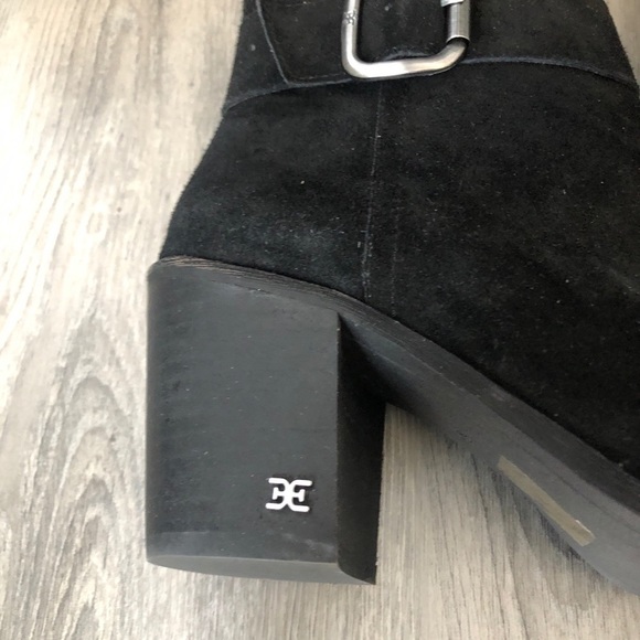 Sam Edelman Leonia Buckle Black Suede Bootie - Picture 6 of 15